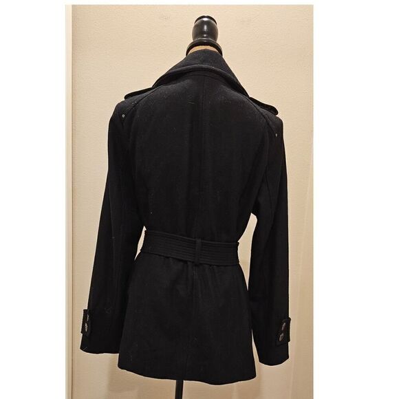 Kenneth Cole New York 3/4 Length Black Pea Coat Size 14 - Picture 8 of 13